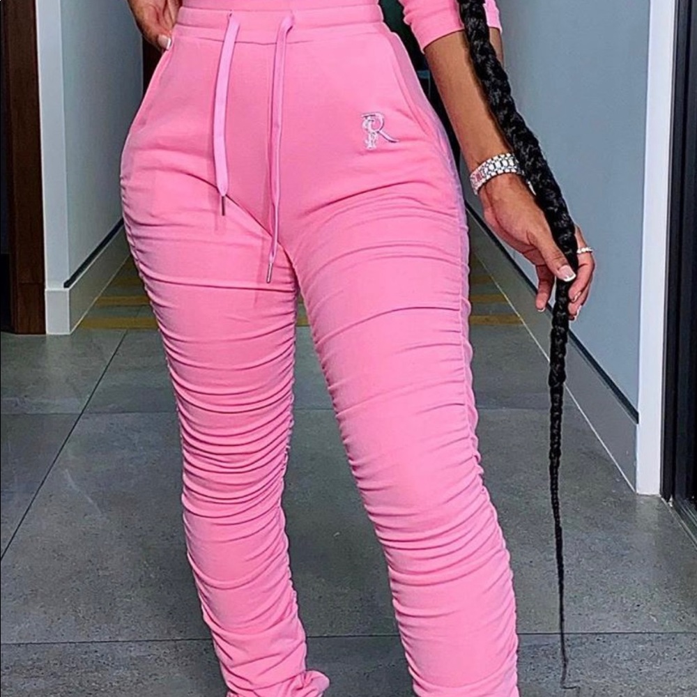 Gsuwoo Pink Stacked pants, same as in picture.